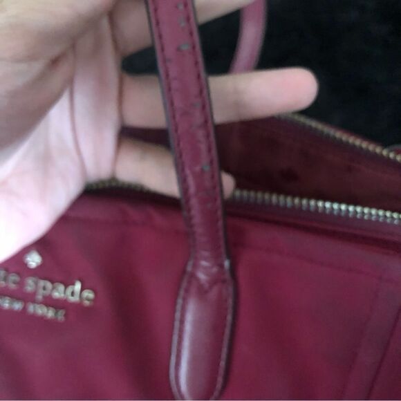 KATE SPADE Chelsea medium tote hand bag purse pockets wine burgundy - Picture 5 of 7